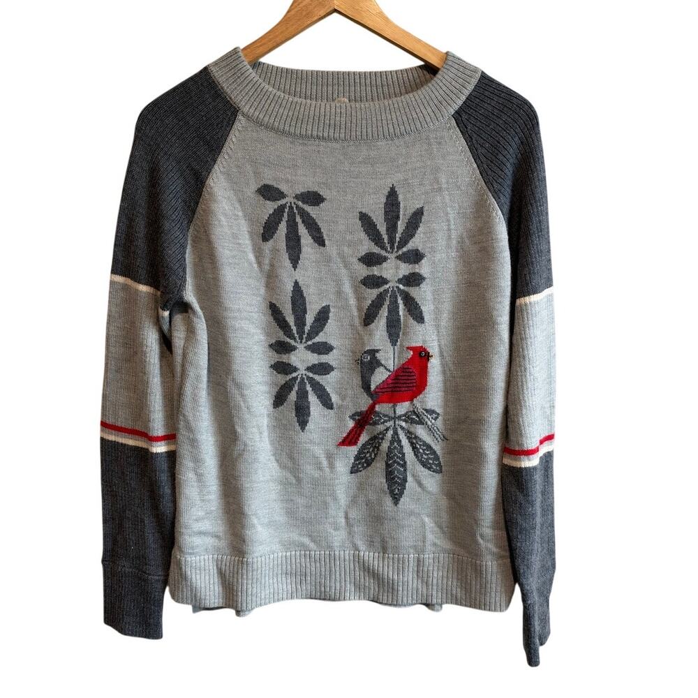 Smartwool Charley Harper Wool Cardinal Sweater Gray M